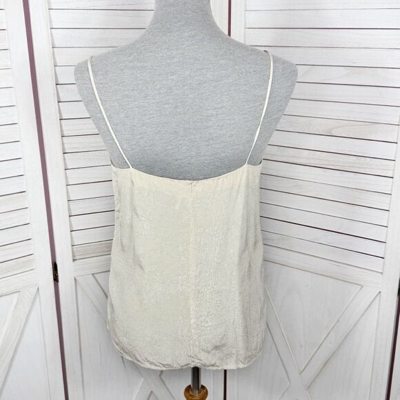 Jon Wesley Y2K Lace Trim Camisole Top Ivory White Small Rosette Pearls - Picture 4 of 11